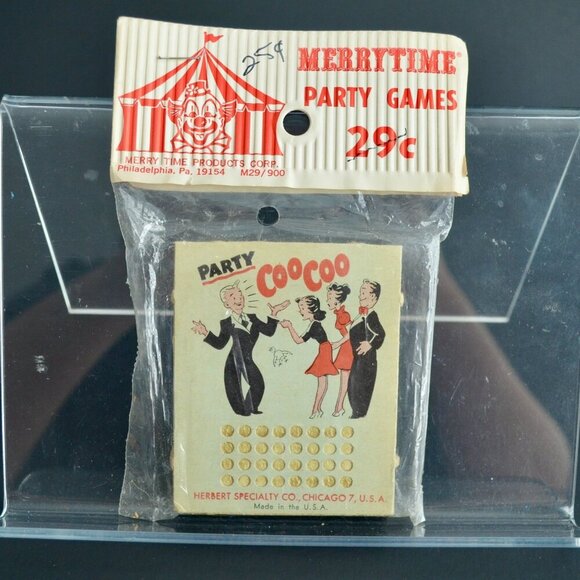 Herbert Specialty Co Punch Board GameParty Coo Coo Vintage Gambling Game Unused - Picture 1 of 2